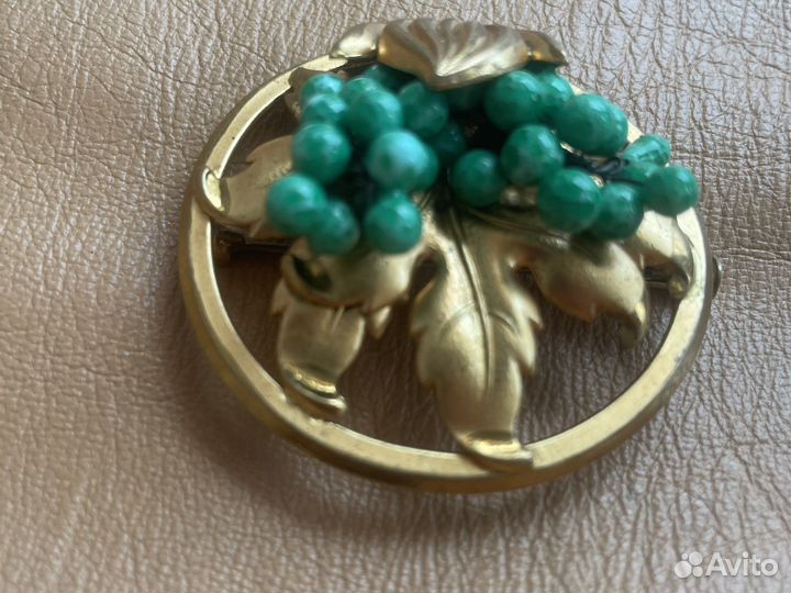 Брошь гроздь винограда Шомпол Germany винтаж