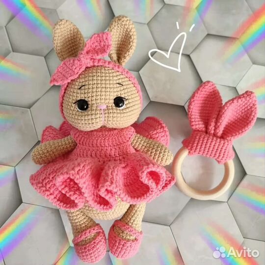 Вязаная зайка, зайчик вязаный