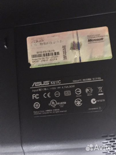 Ноутбук asus k61ic