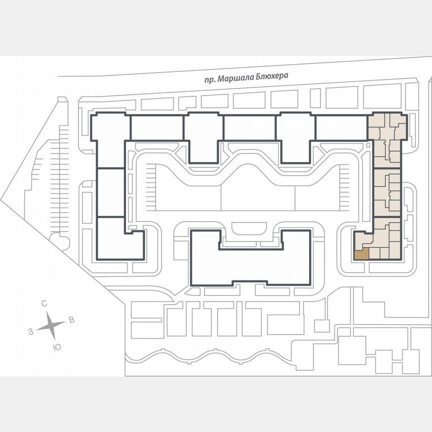 1-к. квартира, 42 м², 3/15 эт.