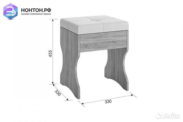 Пуф Виктория-1 дуб крафт золотой