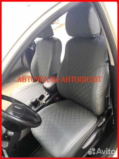 Чехлы Автопилот SsangYong Actyon из экокожи серые