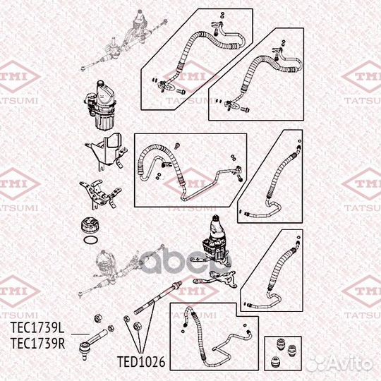 Тяга рулевая L/R TED1026 tatsumi