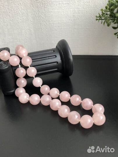 Бусы из розового кварца Винтаж