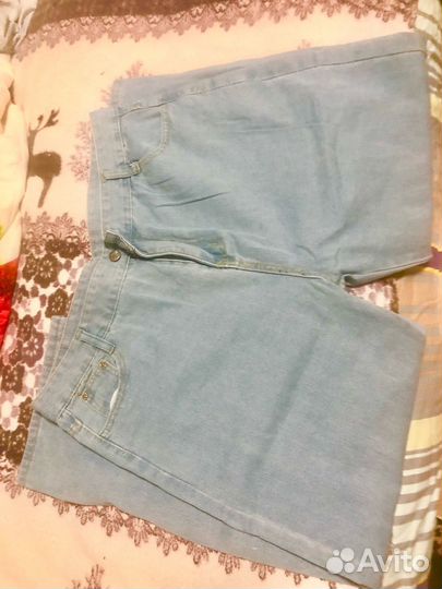 Джинсы прямые с высокой посадкой голубые женские 5