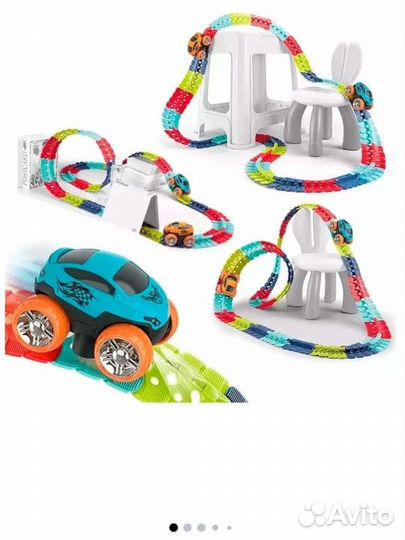 Гибкий автотрек/гоночный трек/ 138 деталей