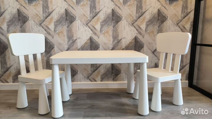Детский стол, стул икеа Маммут