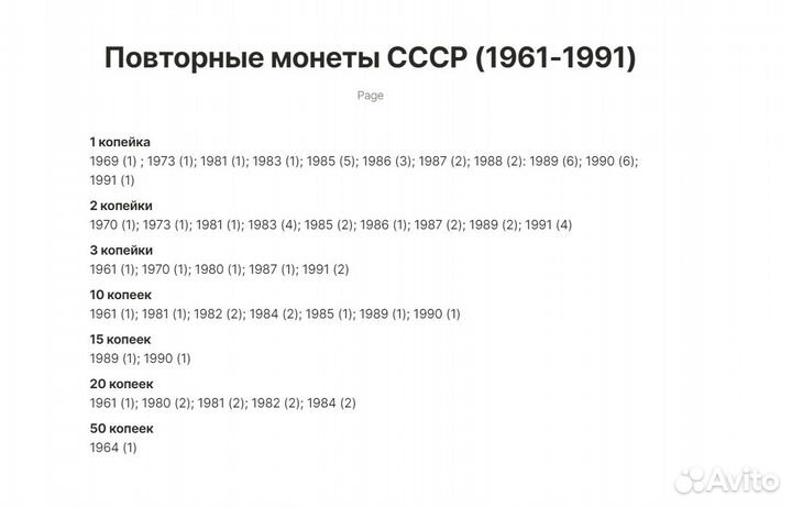 Монеты СССР 1961-1991