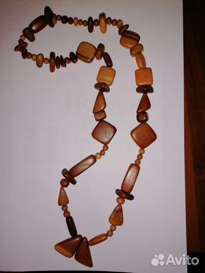 Бусы из дерева длина 35 см