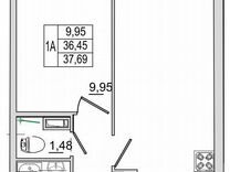 1-к. квартира, 37,7 м², 8/13 эт.
