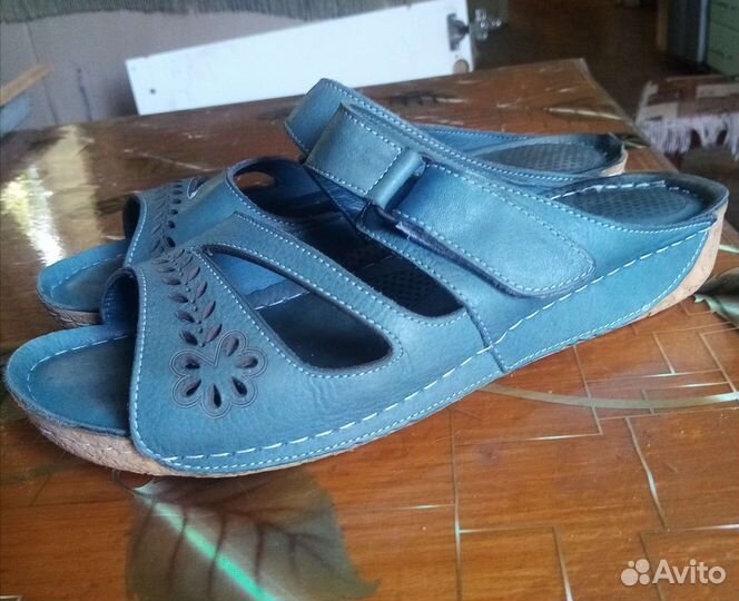 Сабо, сланцы. Натур. кожа. Турция