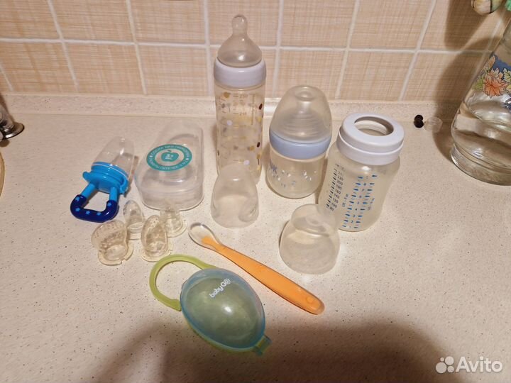 Бутылочки Nuk, Avent, нимблер, силиконовая ложка
