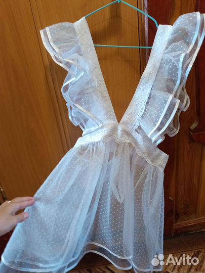 Белый школьный фартук