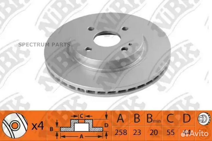 Nibk RN1512 / RN1512V Диск тормозной перед