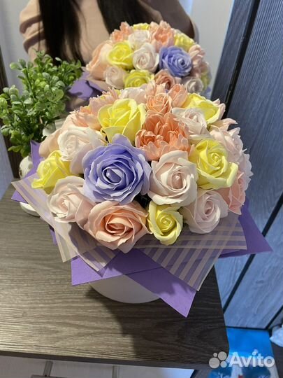 Букет гигант из мыльных роз