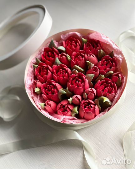 Подарок на праздник. Букет из зефира. Зефир