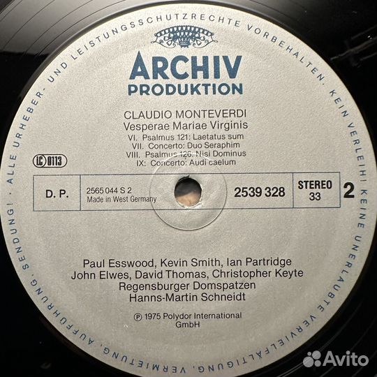 Claudio Monteverdi – Vesperae Mariae Virginis 2LP