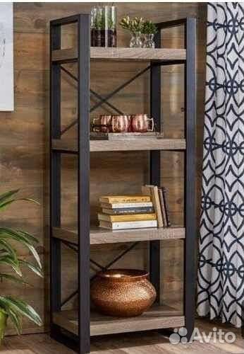Полки стеллажи металлические с деревянной полкой