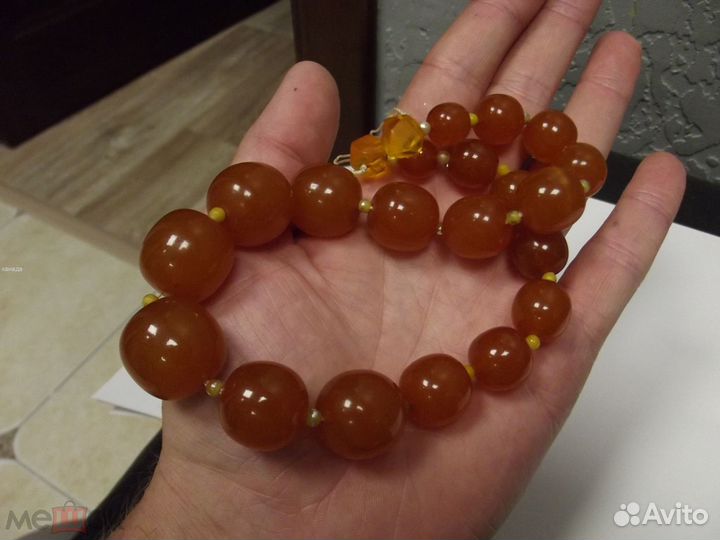 Янтарные бусы натуральные крупные СССР