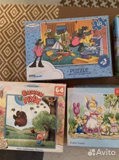 Пазлы от 1 года. Много. Э500, 60, 104, 30 деталей