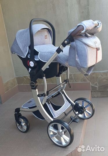 Коляска 3в1 трансформер с сумкой (Crey)