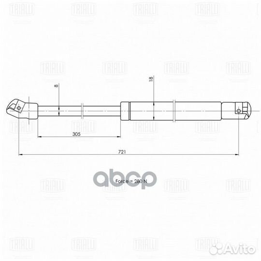 Амортизатор капота VW passat B5 (96) GS 1829 T