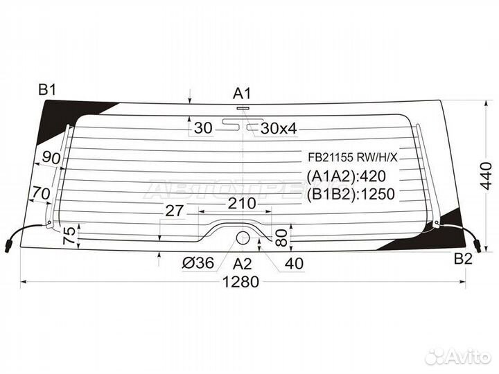 Стекло заднее с обогревом Toyota RAV4 (CA20) 00-05