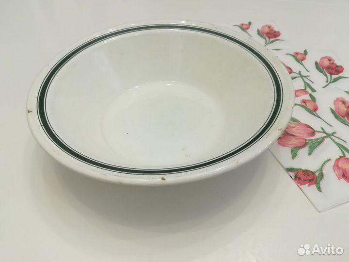 Салатная старинная тарелка Дулёво