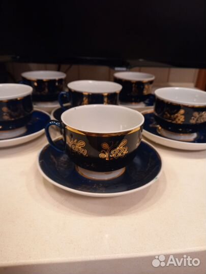 Чашка с блюдцем cobalt