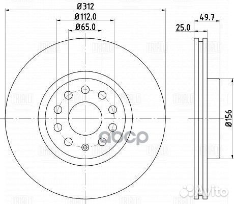 Диск тормозной перед DF180121 Trialli