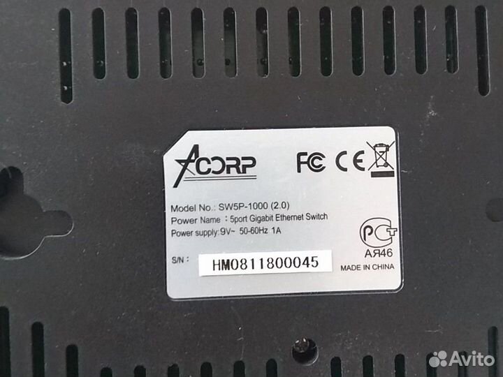 Коммутатор, свитч, Acorp sw5p-1000 (2.0)