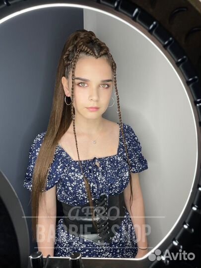 Афрокудри Афрокосы Цветной Ряд Брейды в Хвост