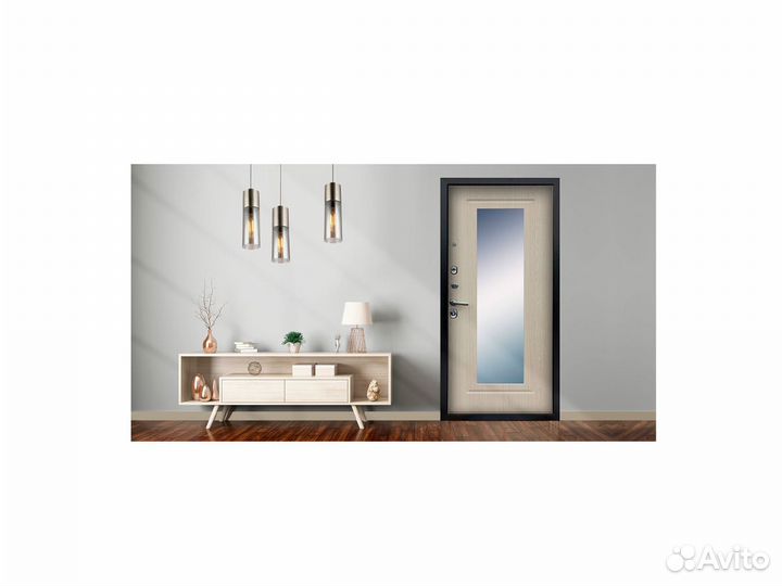 Дверь входная металлическая с зеркалом