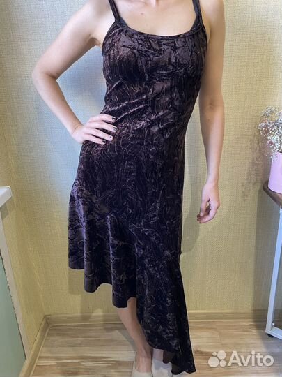 Платье бархатное S M L XL