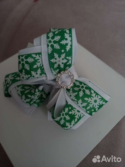 Резинка для волос из лент, бантики ручной работы