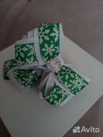 Резинка для волос из лент, бантики ручной работы