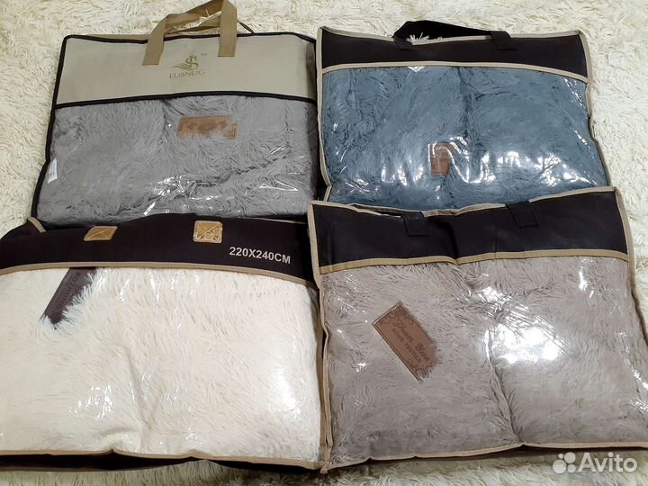 Плед пушистый травка