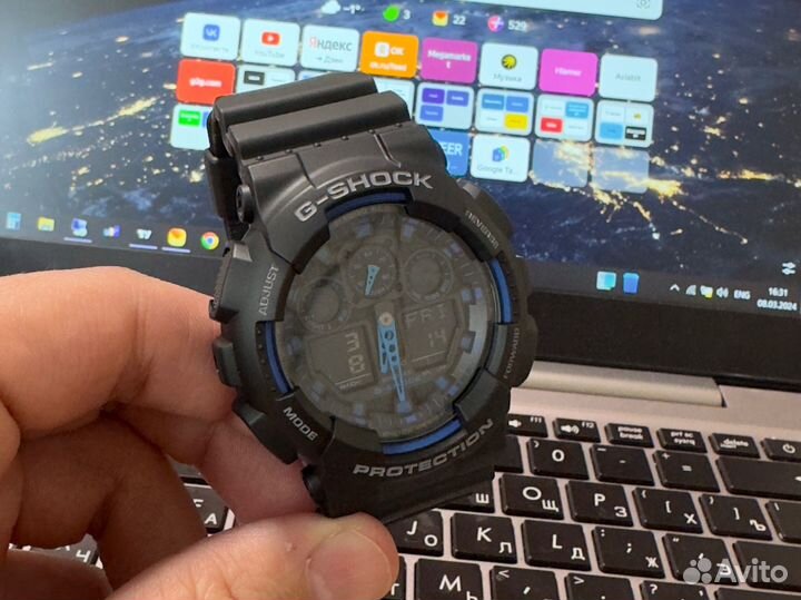 Спортивные наручные часы Casio G-Shock GA-100-1A2