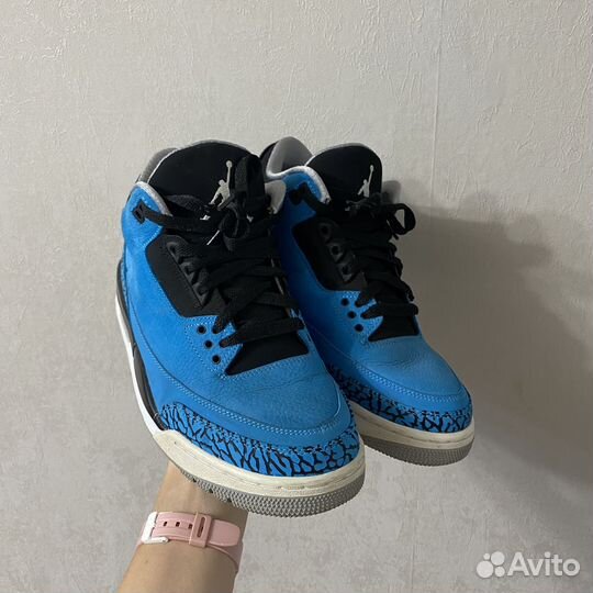 Кроссовки jordan 3 retro pwdr blue 41 8 us