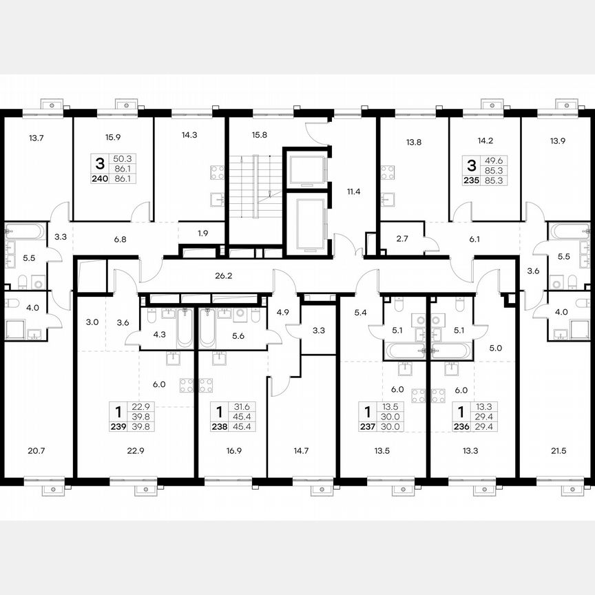 1-к. квартира, 45,4 м², 13/23 эт.