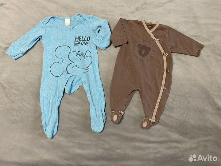 Одежда для мальчика пакетом слипы 56-62р 8 вещей