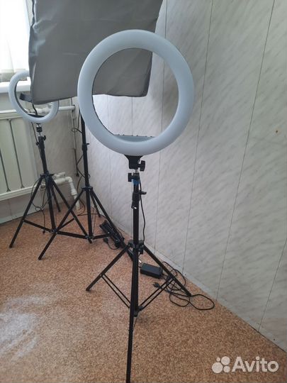 Кольцевая лампа RGB цветная 26см