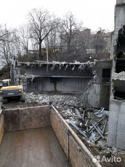 Демонтаж зданий и строений, дробленый бетон