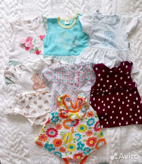 Летний пакет вещей для девочки 62-68 размер