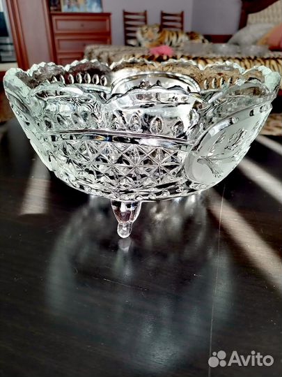 Ваза хрустальная на ножках СССР