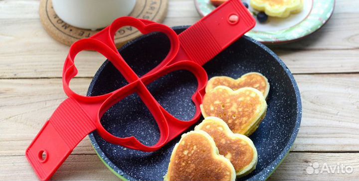 Силиконовая форма Сердечки для яичницы, оладий