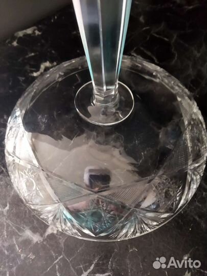 Ваза хрустальная на ножке, СССР