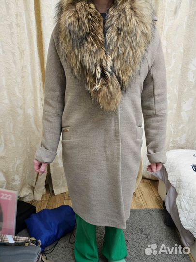 Женское зимнее пальто, воротник писец