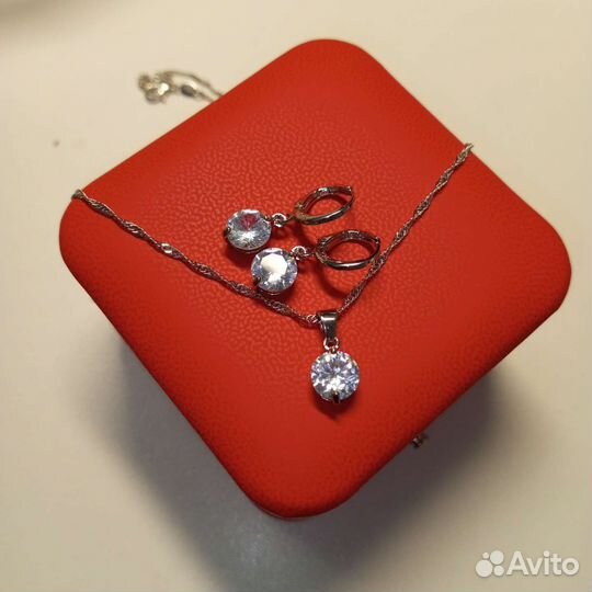 Хрустальные кристаллы серьги кулон цепочка