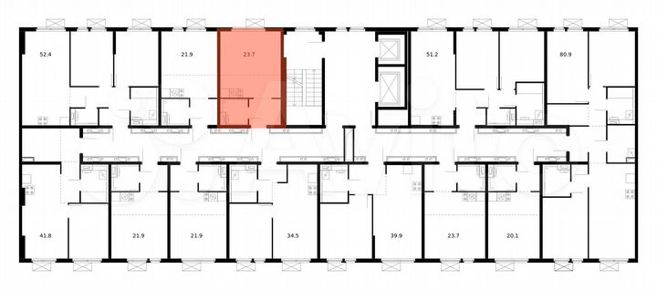 Квартира-студия, 23,7 м², 14/14 эт.
